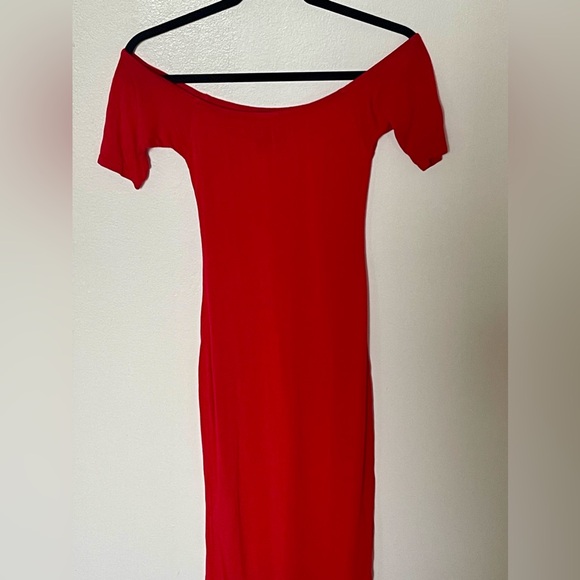 Daisy Street Co UK Cap Sleep Red Stretch Dress - XS - Picture 3 of 6